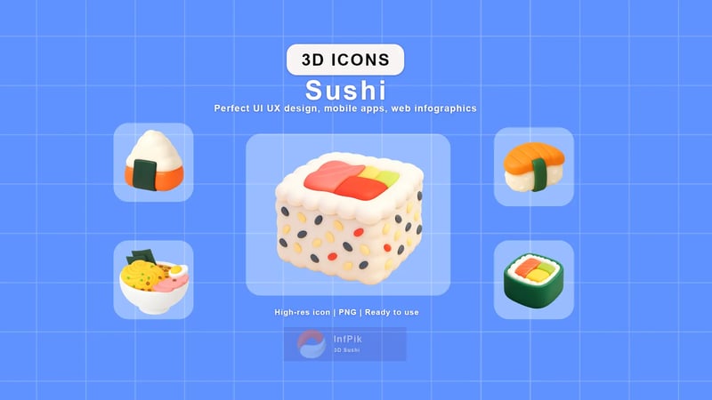 3D Icon Sushi Pack